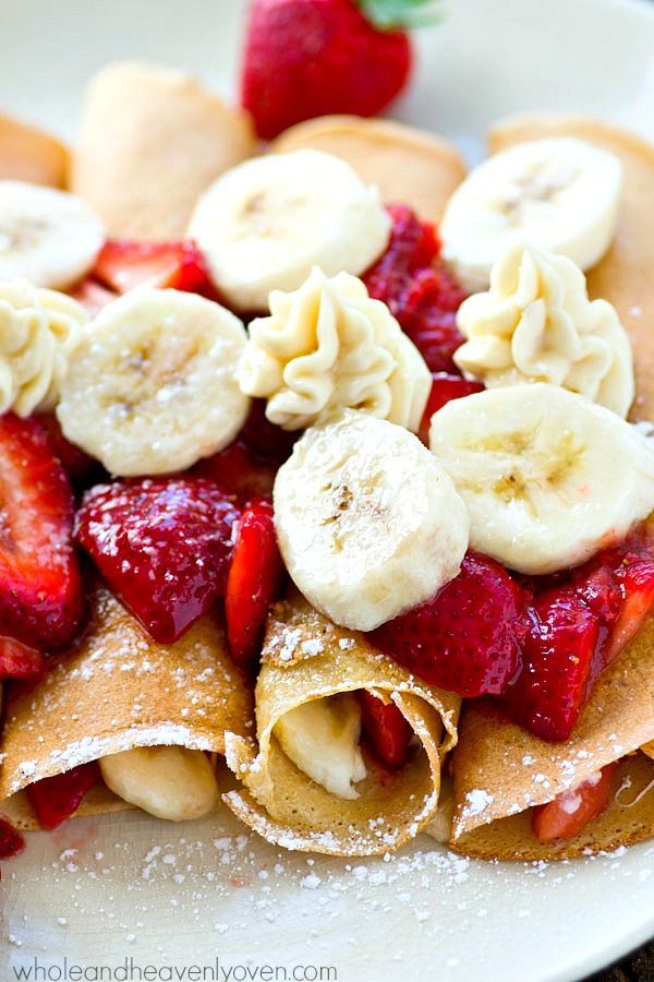 Strawberry Banana Cheesecake Crepe Enchiladas