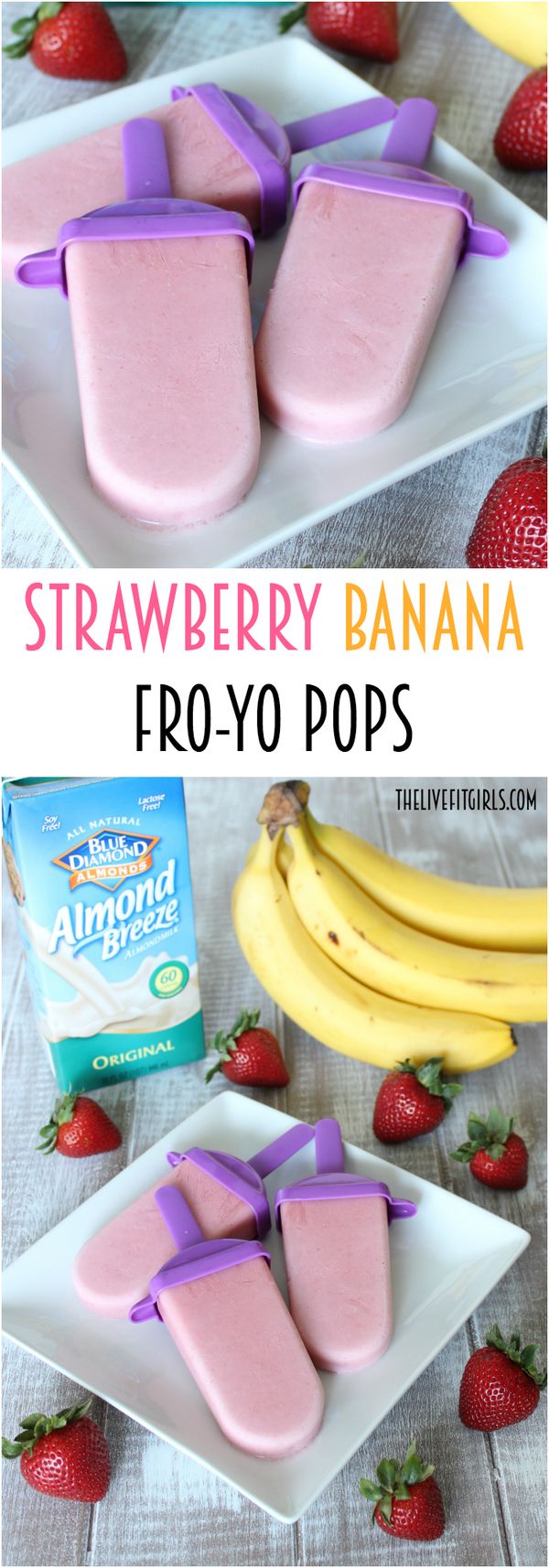 Strawberry Banana Fro-Yo Pops