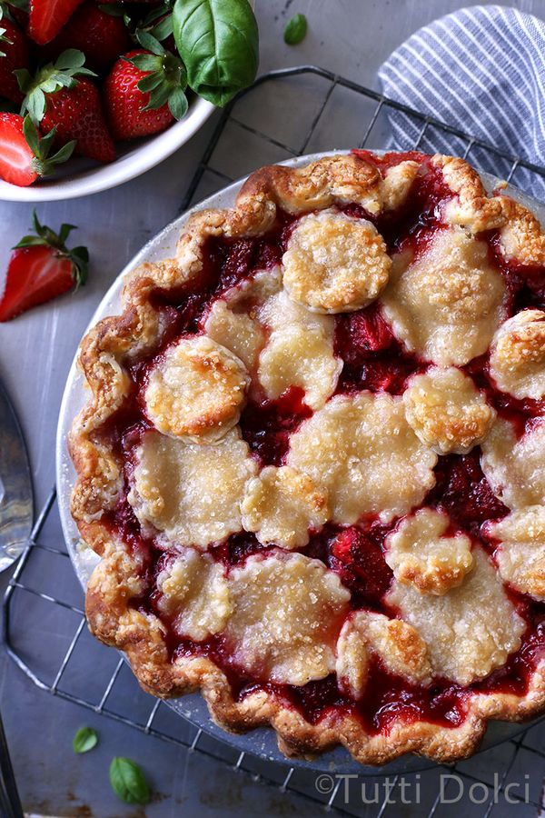 Strawberry Basil Pie