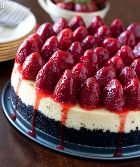 Strawberry Cheesecake with an Oreo Cookie Crust