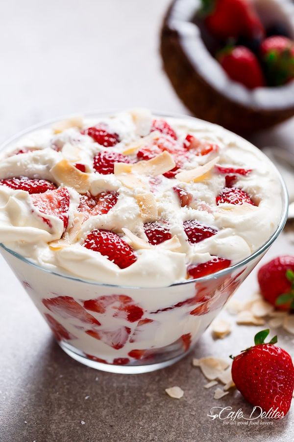 Strawberry Coconut Cheesecake Salad