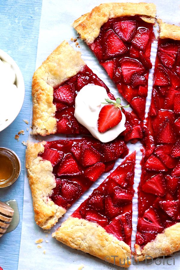 Strawberry Crostata with Honey Whipped Cream