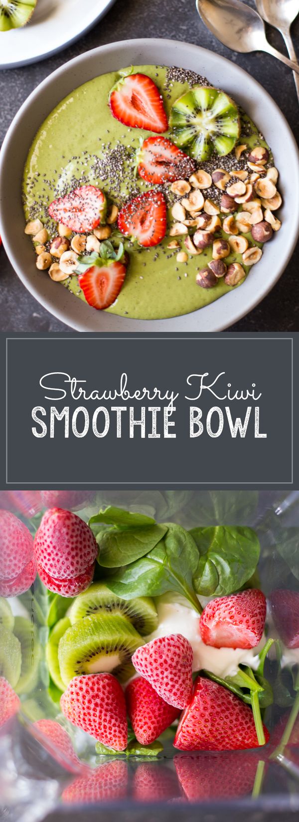 Strawberry Kiwi Protein Smoothie Bowl