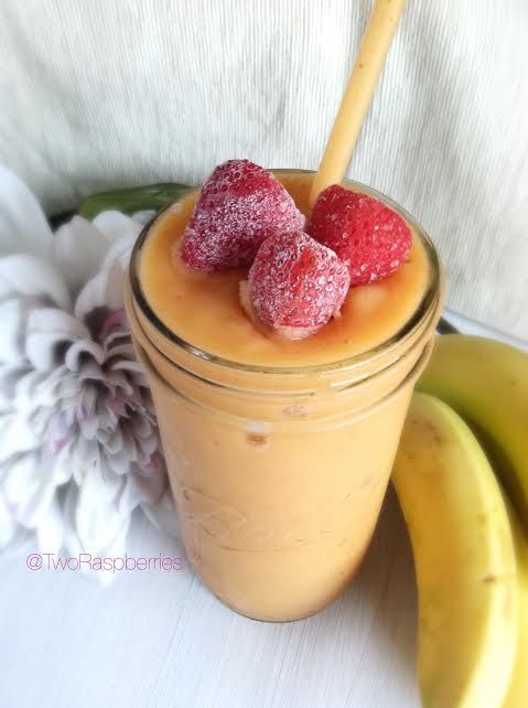 Strawberry mango banana bliss smoothie