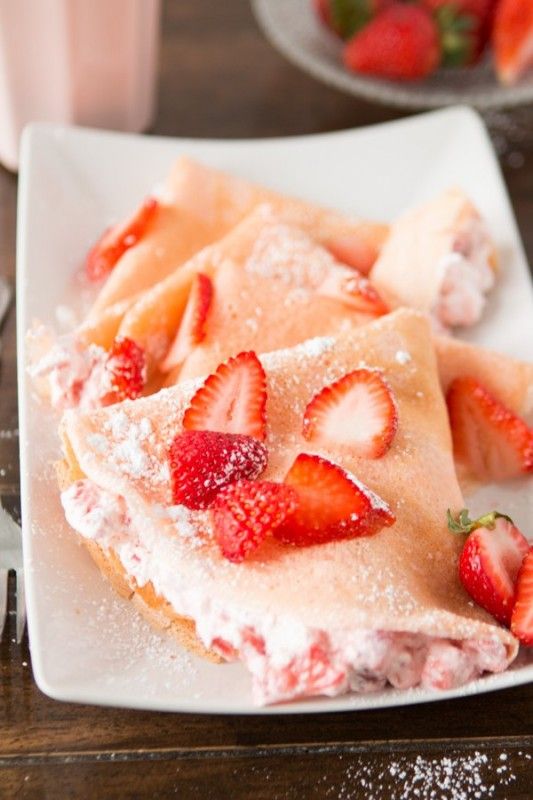 Strawberry Milkshake Crepes