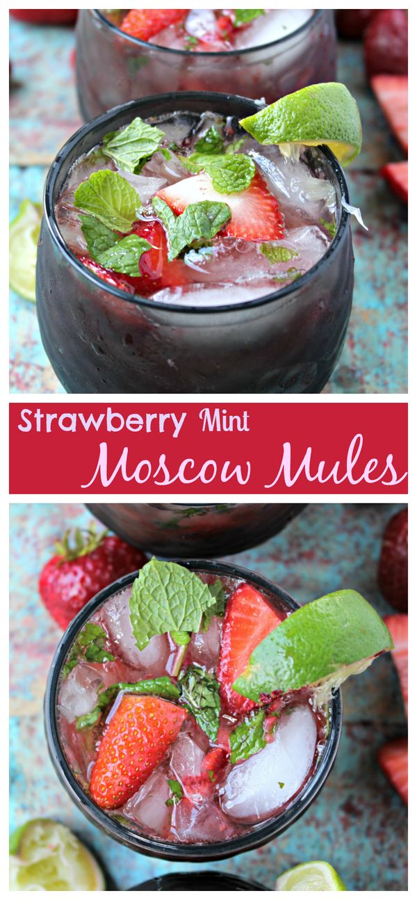 Strawberry Mint Moscow Mules