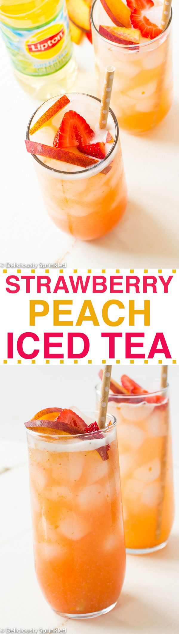 Strawberry Peach Green Iced Tea