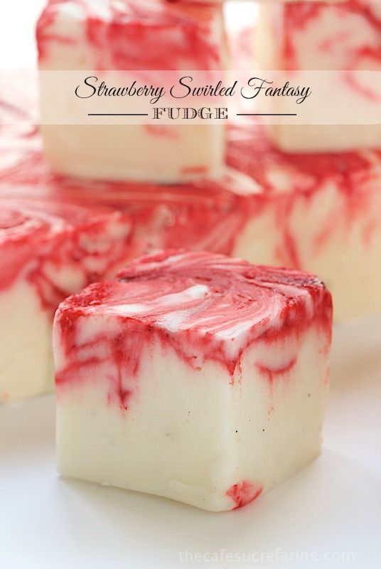 Strawberry Swirled Fantasy Fudge (made in 8x8-inch pan