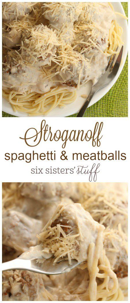 Stroganoff Spaghetti and Meatballs