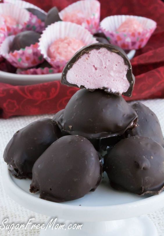 Sugar Free No Bake Raspberry Cheesecake Truffles