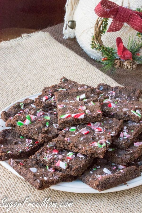 Sugar-Free Peppermint Brownie Bark