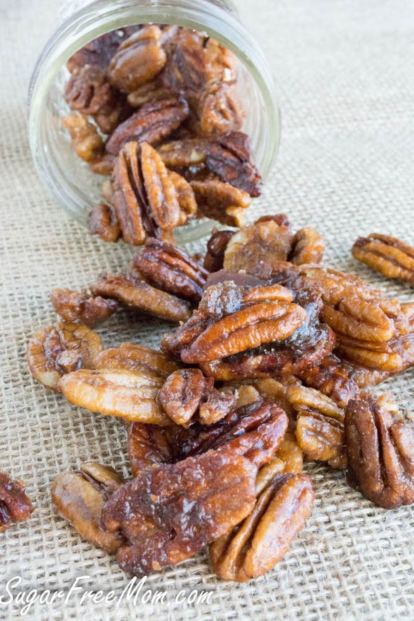 Sugar Free Sweet Candied Bourbon Pecans