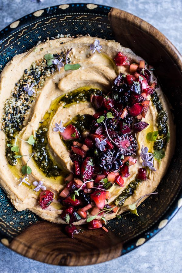 Summer Fruit Salsa and Miso Hummus