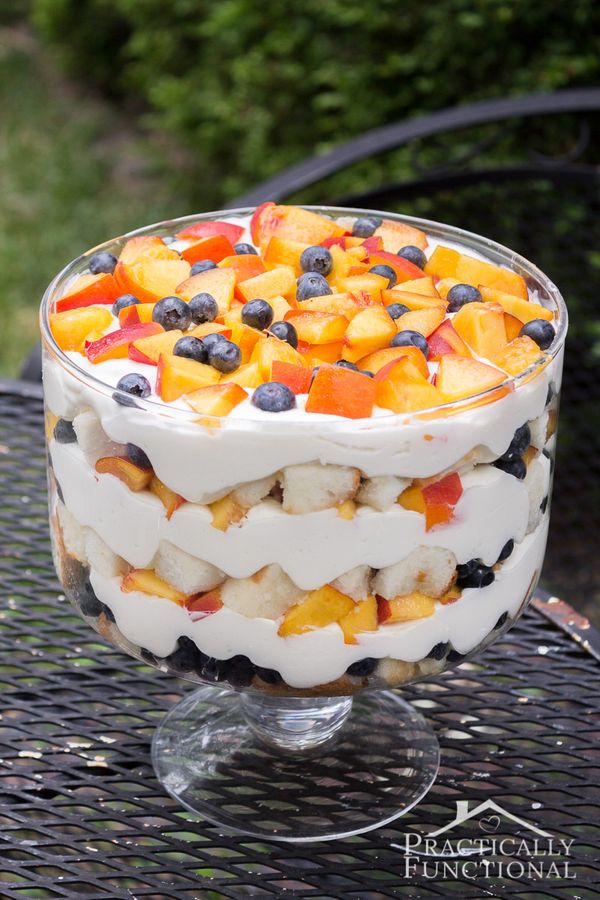 Summer Peach Blueberry Trifle