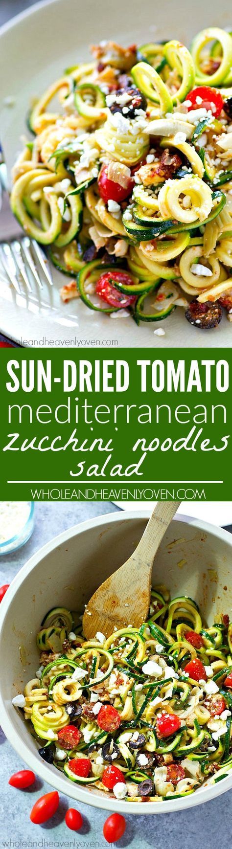 Sun-Dried Tomato Mediterranean Zucchini Noodle Salad