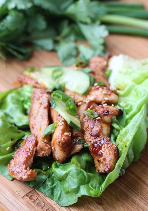 Super Easy Korean Chicken Lettuce Wraps