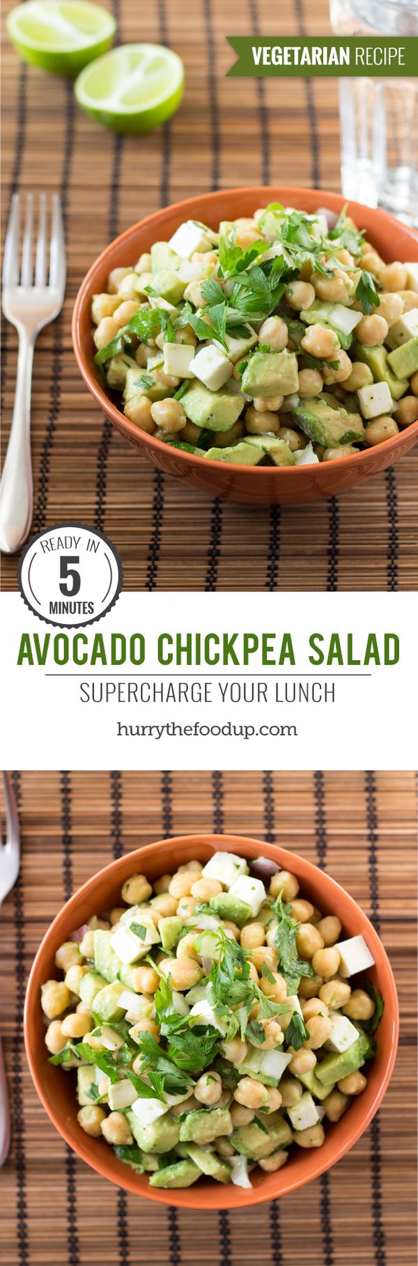 Supercharging Avocado Chickpea Salad (5 Min, Vegetarian