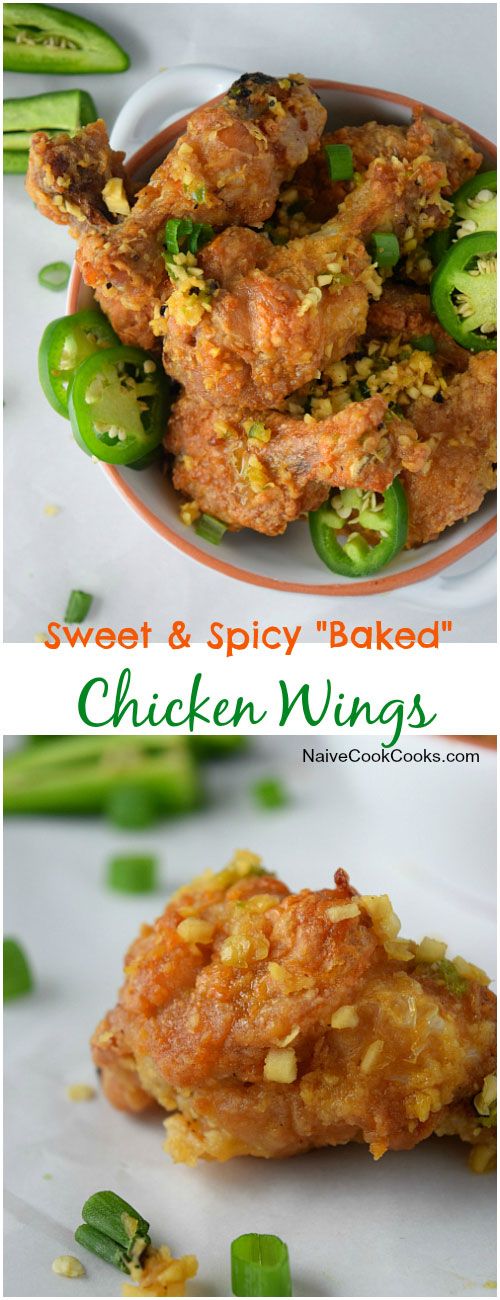 Sweet & Spicy Baked Chicken Wings