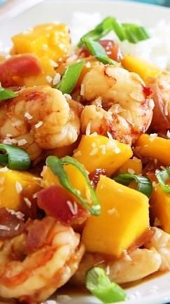 Sweet and spicy mango shrimp