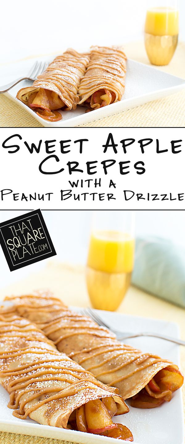 Sweet Apple Crepes with a Peanut Butter Drizzle