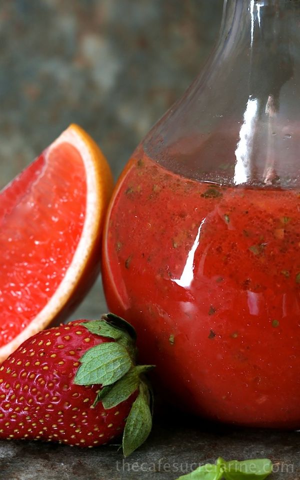 Sweet Basil Vinaigrette with Strawberry and Grapefruit