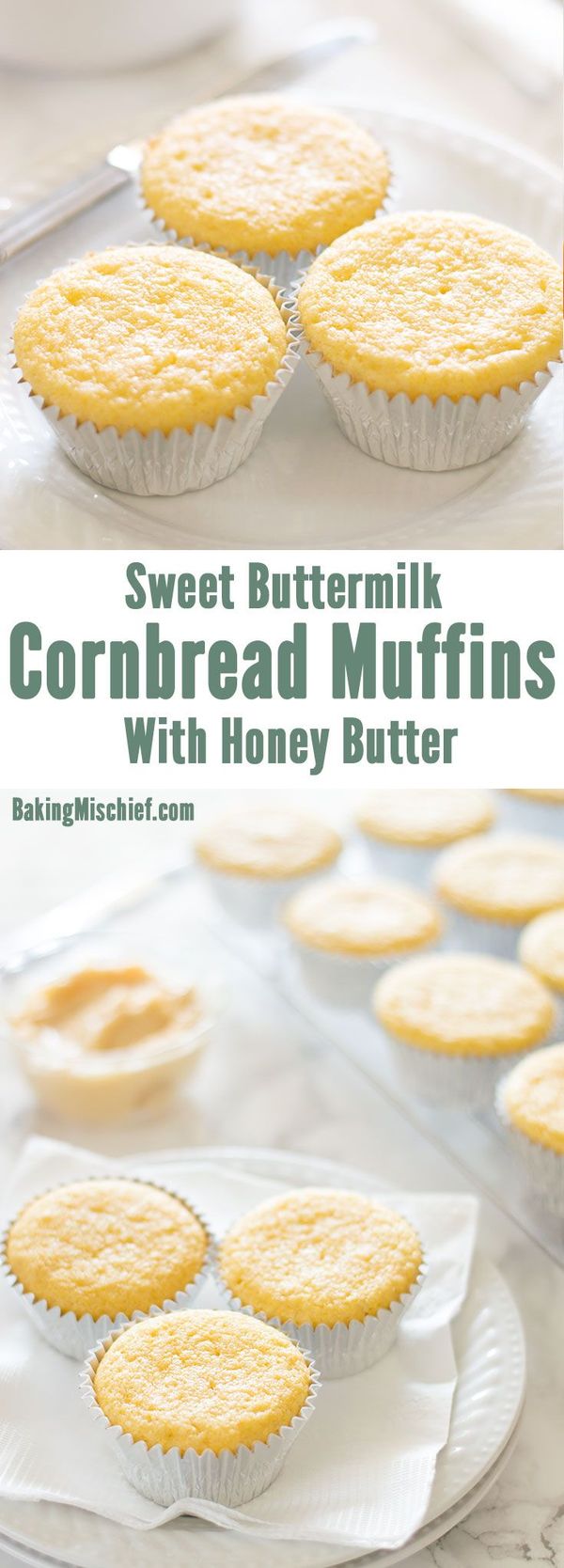 Sweet Buttermilk Cornbread Muffins With Honey Butter