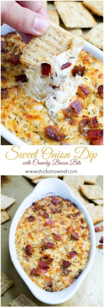 Sweet Onion Dip with Crunchy Bacon Bits