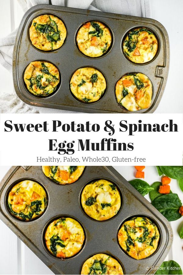 Sweet Potato and Spinach Egg Muffins