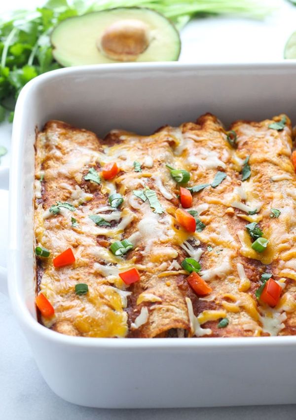 Sweet Potato Black Bean & Spinach Enchiladas