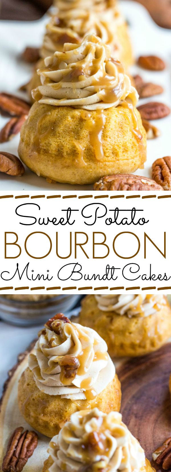 Sweet Potato Bourbon Mini Bundt Cakes