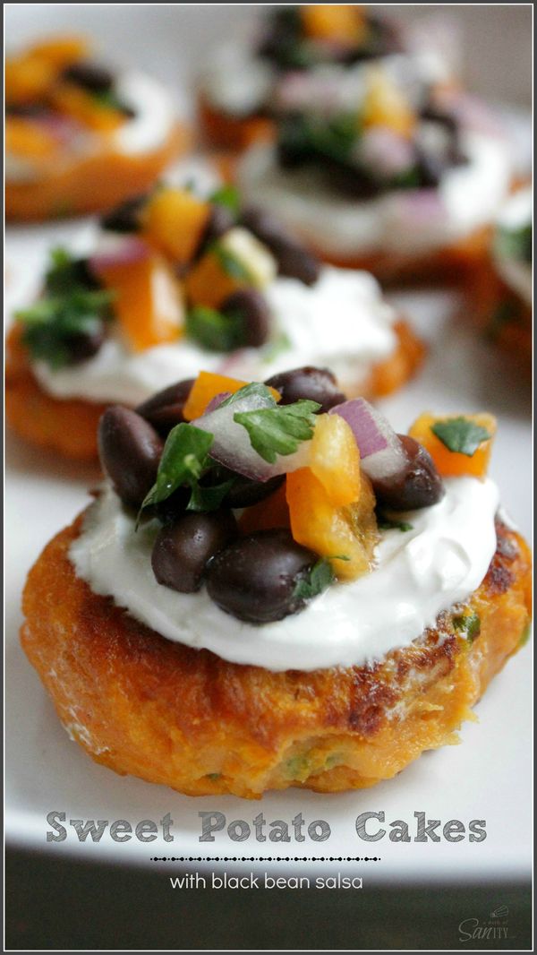 Sweet Potato Cakes with Black Bean Salsa