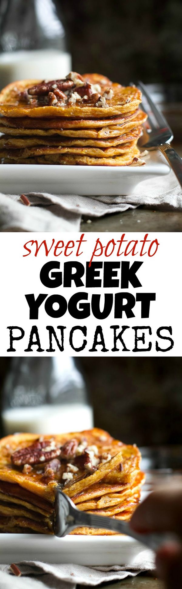 Sweet Potato Greek Yogurt Pancakes