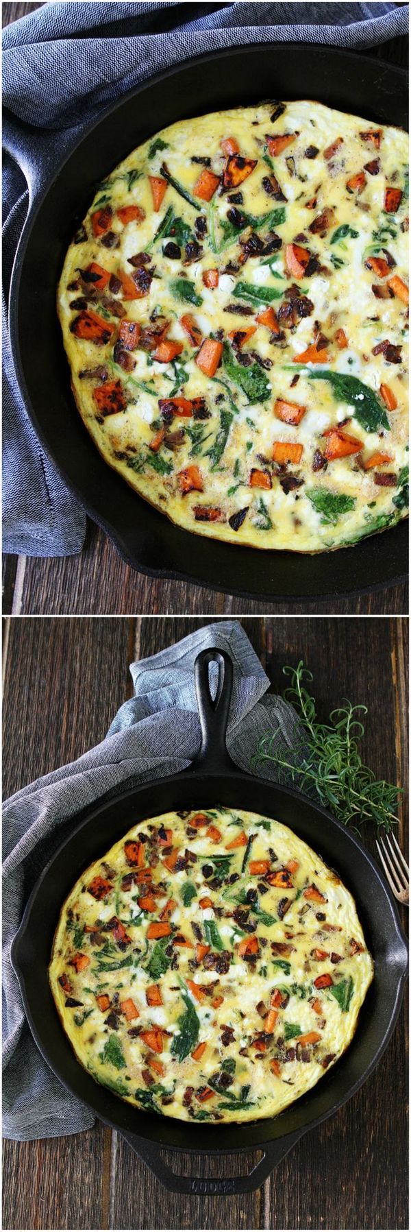 Sweet Potato, Kale, and Goat Cheese Frittata