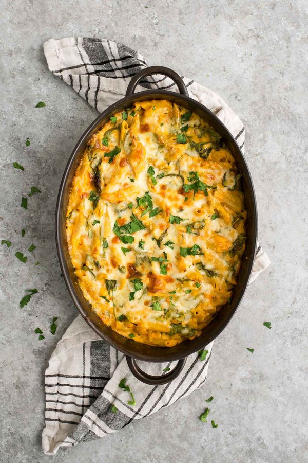 Sweet Potato Mac and Cheese with Spinach