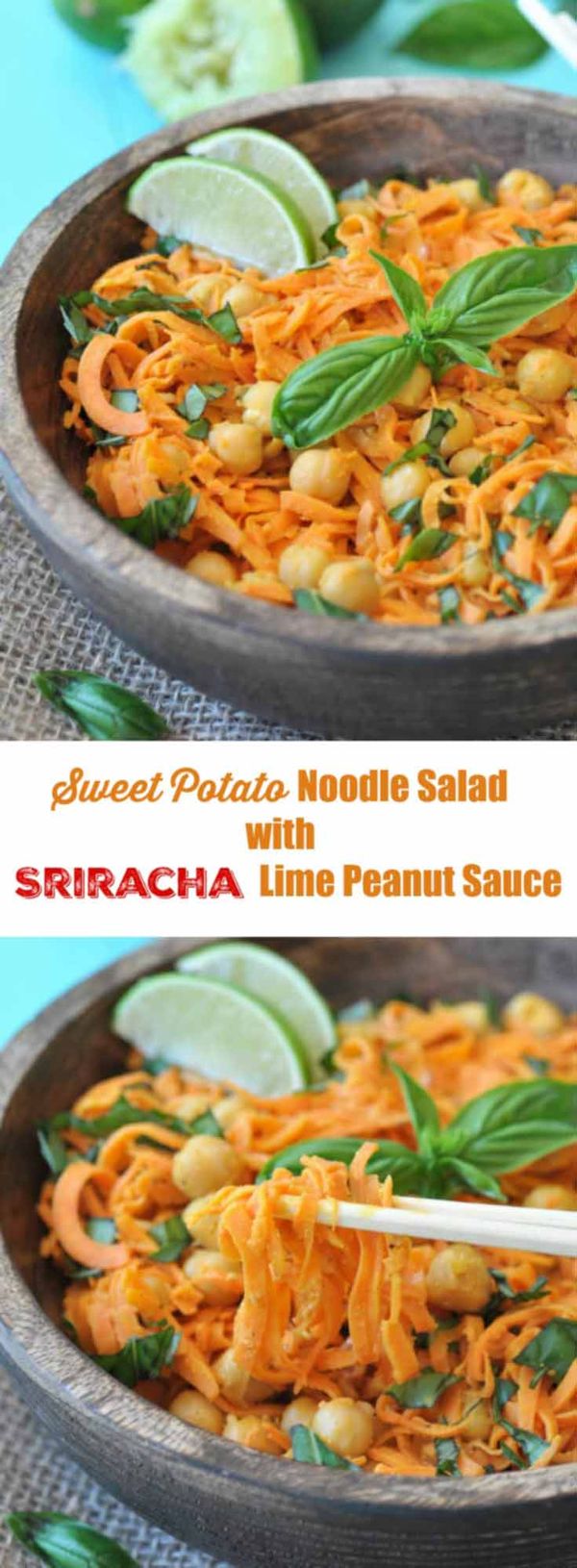 Sweet Potato Noodle Salad with Sriracha Lime Peanut Sauce