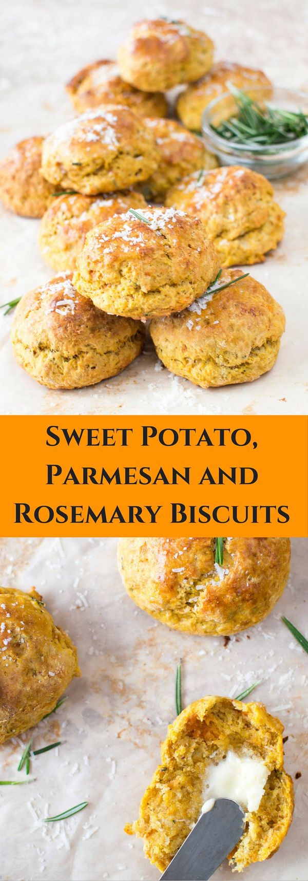 Sweet Potato, Parmesan and Rosemary Biscuits