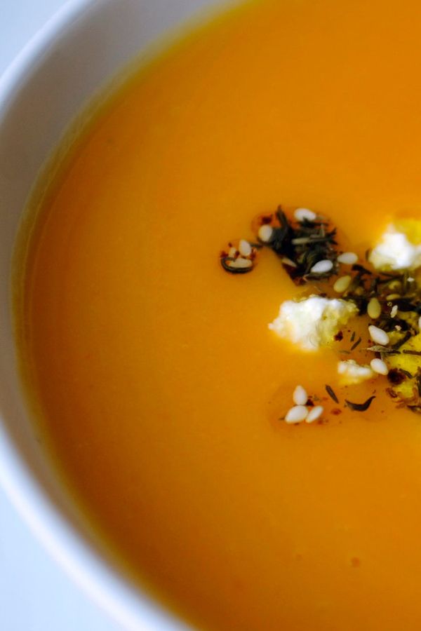 Sweet Potato Soup With Feta and Za’atar Oil