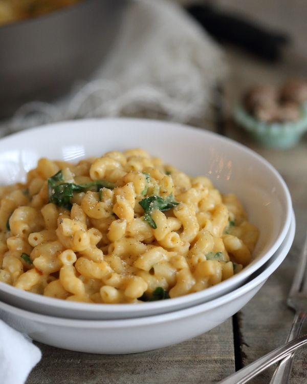 Sweet Potato Spinach Mac and Cheese