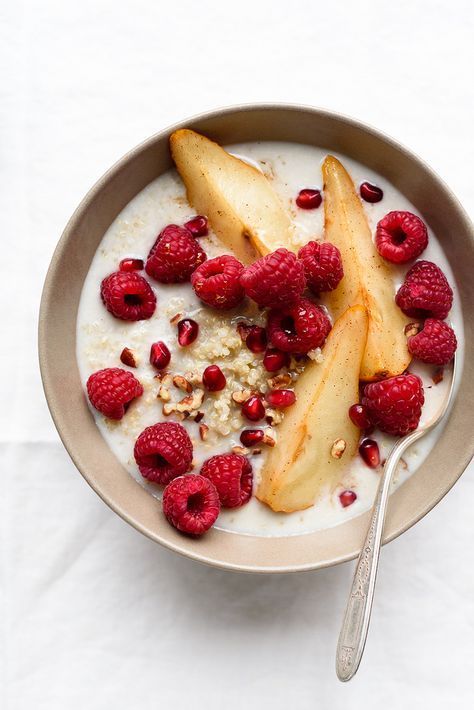 Sweet Quinoa Porridge with Maple Roasted Pears