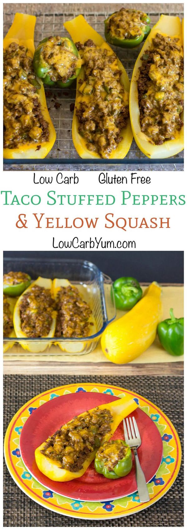 Taco Stuffed Peppers and Yellow Squash