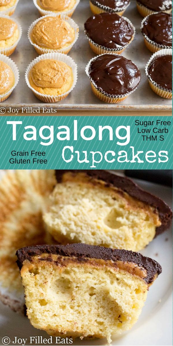 Tagalong Cupcakes – Low Carb, Sugar Free, THM S