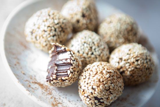 Tahini Cinnamon Truffles