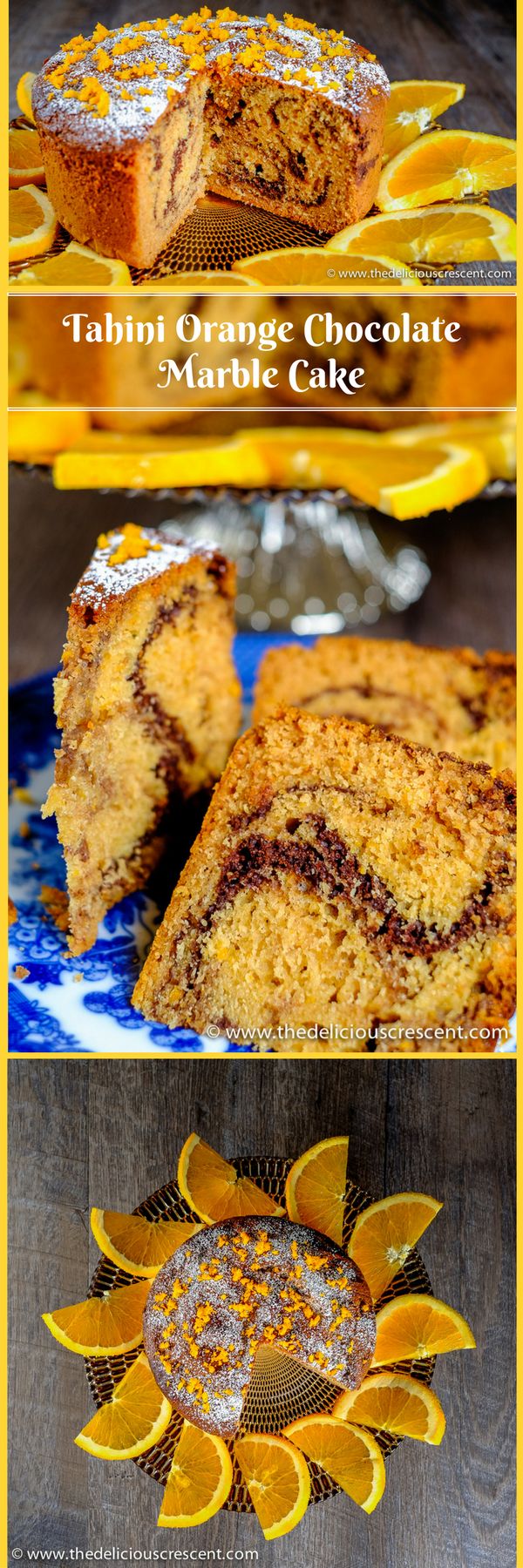 Tahini Orange Chocolate Marble cake