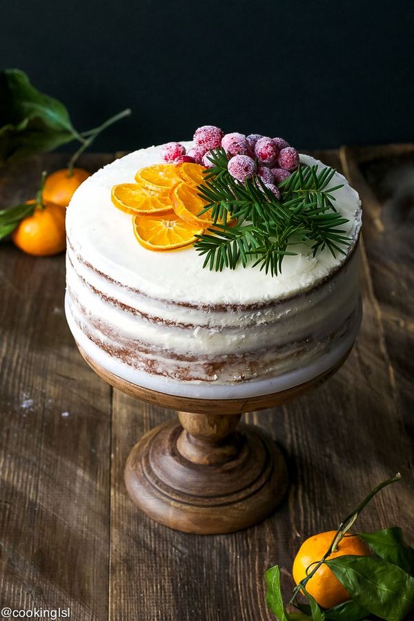 Tangerine Layer Cake With Tangerine Curd And Cream Cheese Frosting