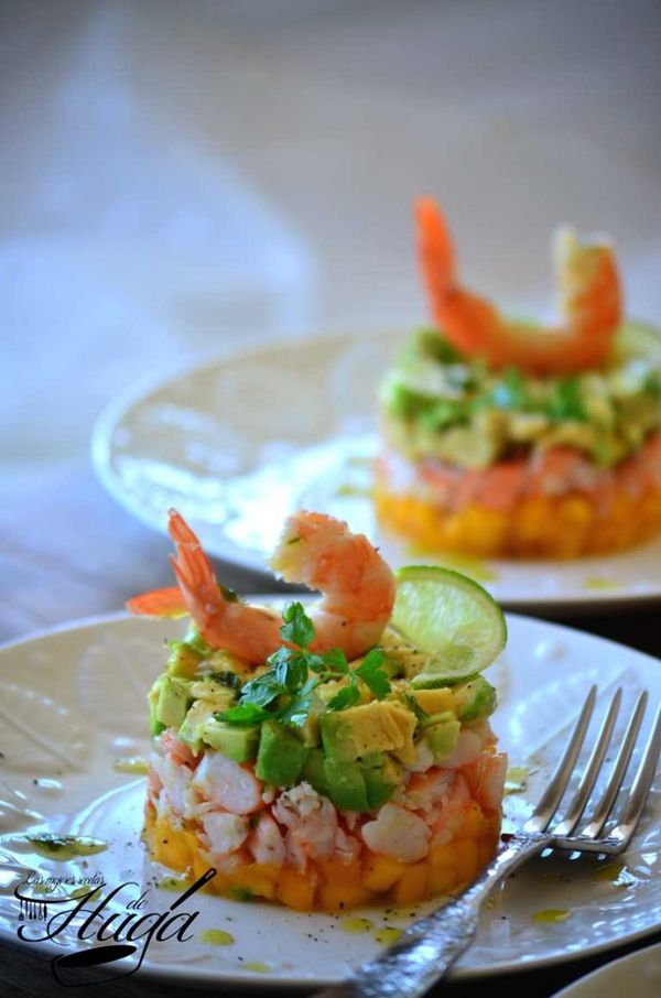 Tartar de langostino, mango y aguacate