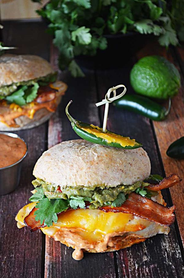 Tequila Lime Chicken Sandwiches with Guacamole and Chipotle Mayo