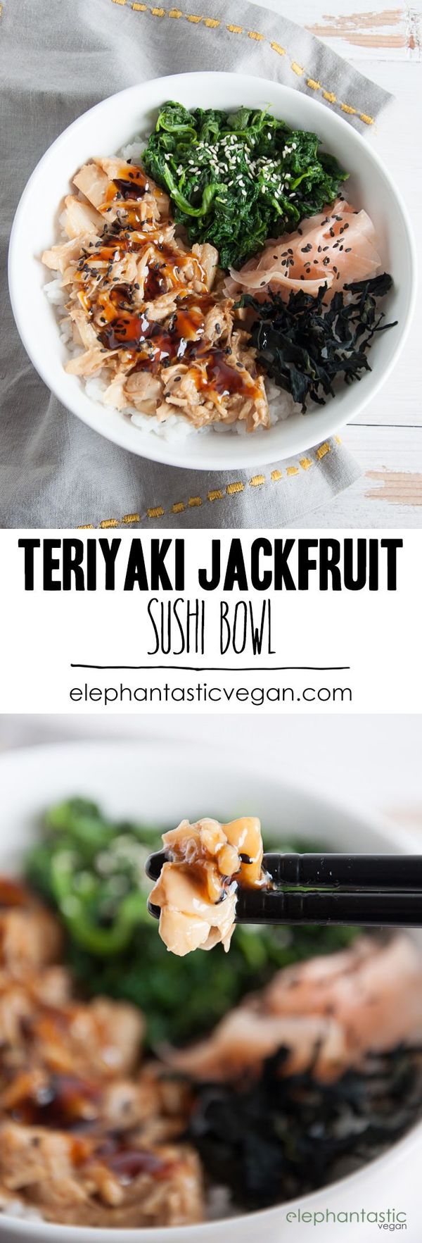 Teriyaki Jackfruit Sushi Bowl