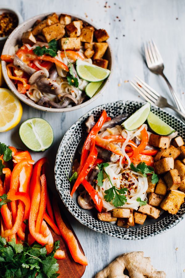 Thai Coconut Lime Noodles with Tamari Tofu