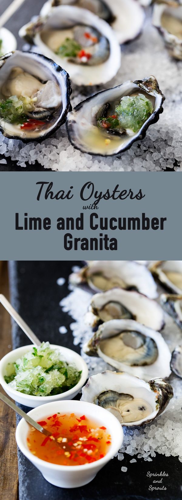 Thai Oysters with a Lime and Cucumber Granita