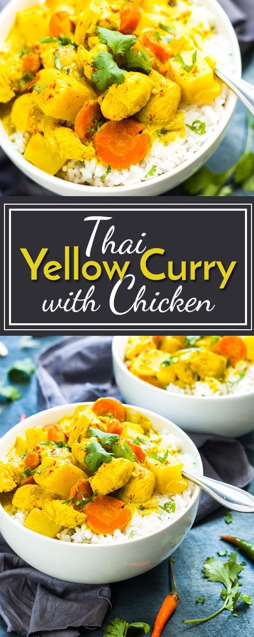 Thai Yellow Chicken Curry with Carrots and Potatoes